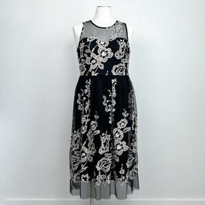 Label by 5 Twelve Illusion Sweetheart Neckline Floral Embroidered Dress NWT